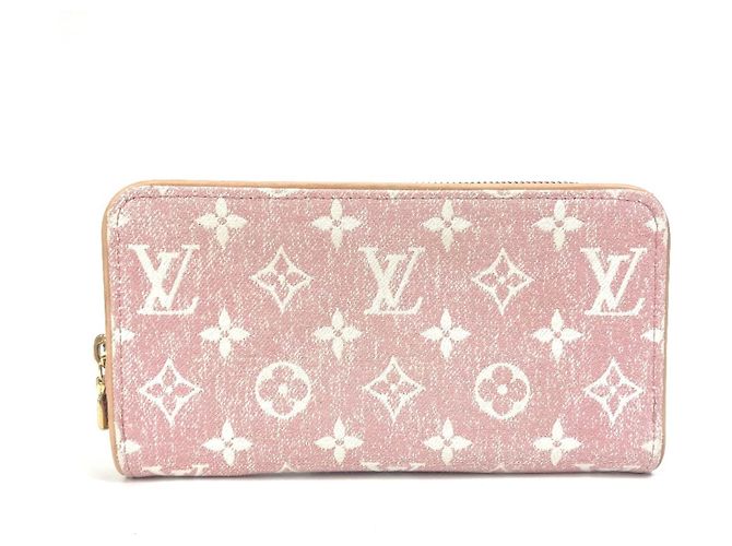 Louis Vuitton Monogram Denim Zippy Wallet Pink