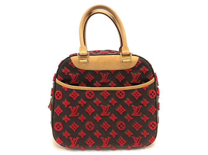 Sac à main Deauville Cube Monogram Tuffetage Louis Vuitton Marron Rouge