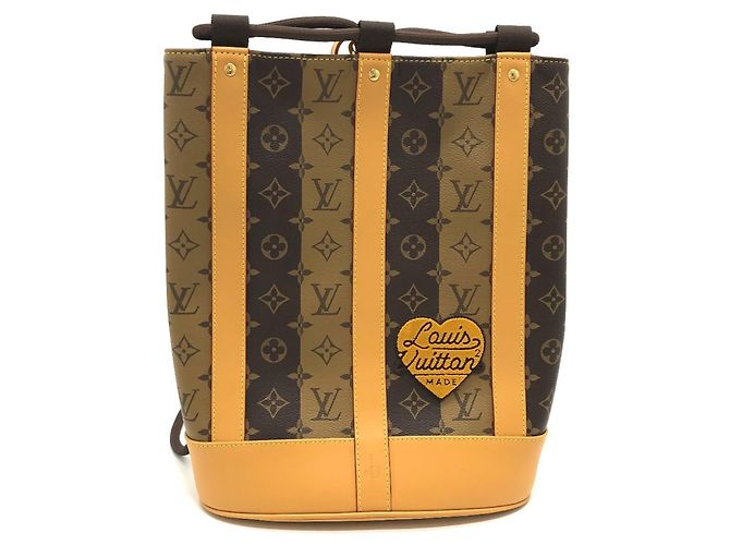 Louis Vuitton Monogram Randonne Messenger Stripe Shoulder Bag Brown
