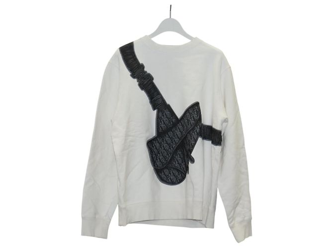 Tênis Trotter Saddle em algodão branco Auth 128882M Christian Dior