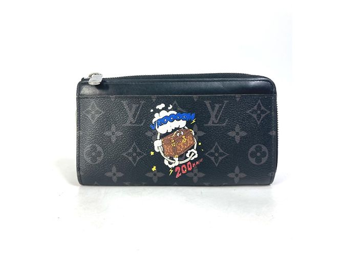 Louis Vuitton Monogram Eclipse Long Wallet Black Blue