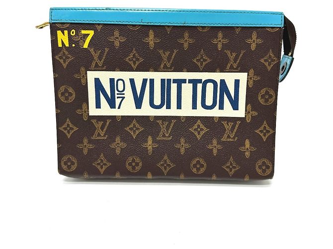 Pochette Voyage MM Monogram Louis Vuitton Marron Bleu