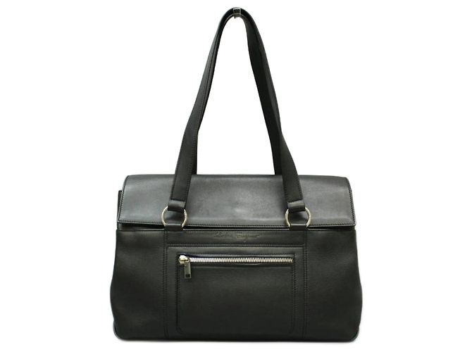 Borsa a spalla Salvatore Ferragamo in pelliccia nera Nero