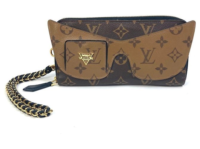 Louis Vuitton Monogram Reverse Zippy Geldbörse Braun Monogramm