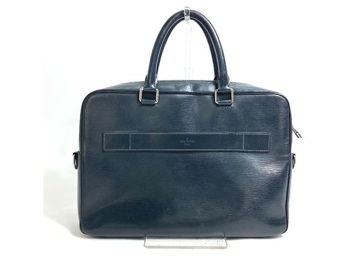 Sac à document en cuir Epi Louis Vuitton Bleu Bleu Marine