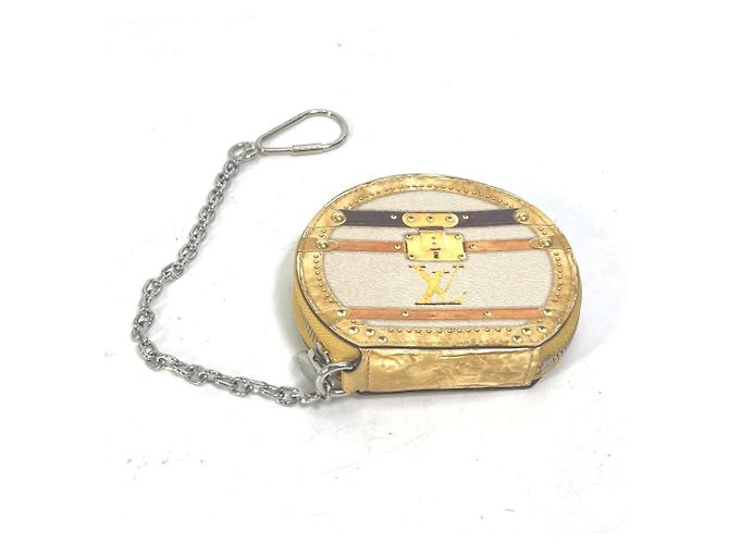 Louis Vuitton Micro Boite Chapeau Wallet with Chain Beige