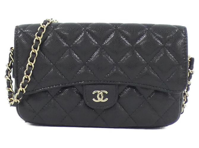 Classique Coque de téléphone Chanel Timeless Classic Line AP2096 Noir