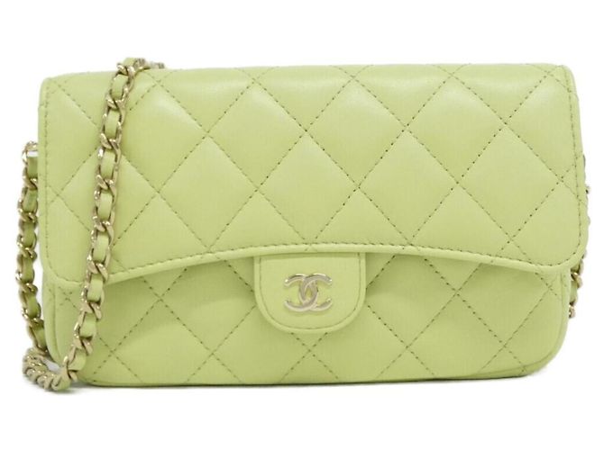 Capa de telefone Chanel Timeless Classic Line AP2096 Verde claro
