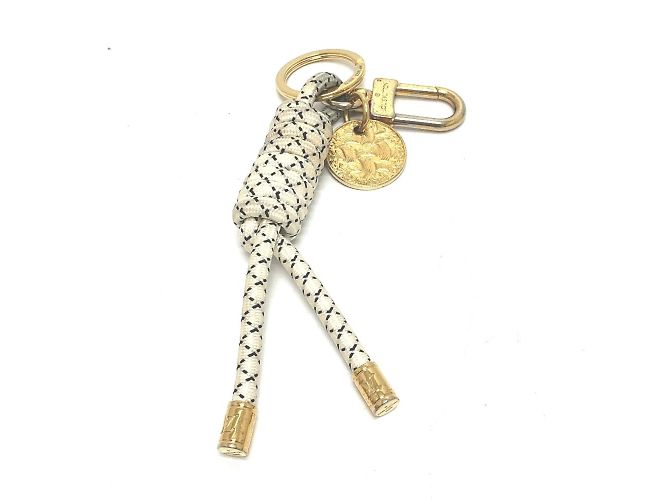 Portachiavi Louis Vuitton Christopher Nemeth con charm in corda Bianco