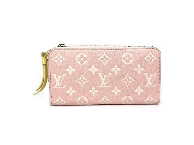Louis Vuitton Monogram Empreinte Zippy Wallet Pink Beige