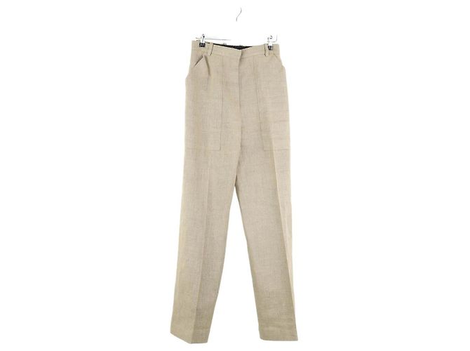 Céline Calça Reta de Linho Bege