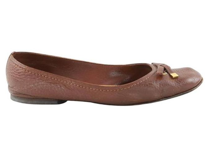 Louis Vuitton Brown leather ballet flats