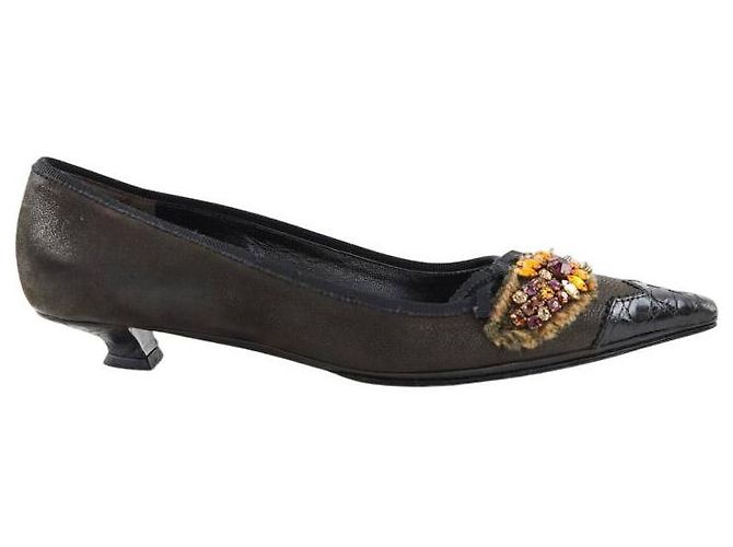 Prada Khaki suede ballerinas