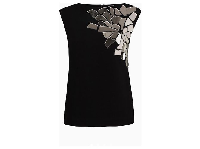 Loewe Schwarzes Top mit Spiegeleffekt