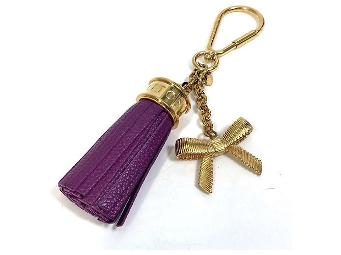 Chaveiro de couro roxo Louis Vuitton