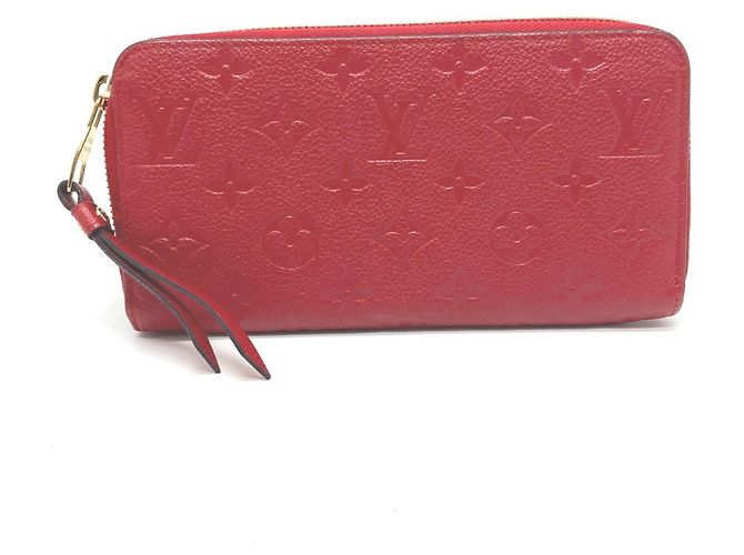 Louis Vuitton Monogram Empreinte Zippy Wallet Red Fuschia