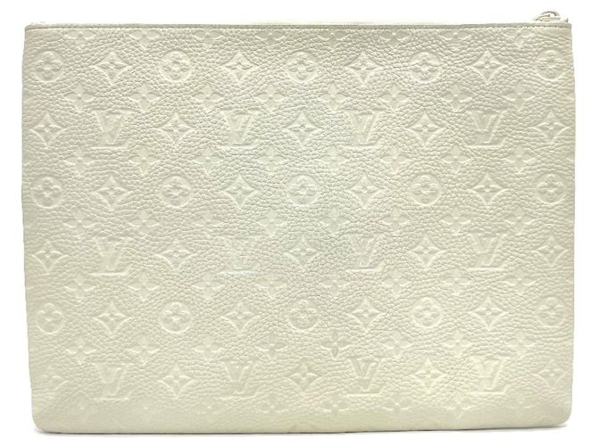 Pochette A4 en cuir Taurillon Monogram Louis Vuitton Blanc