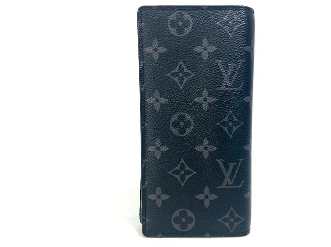 Brazza Louis Vuitton Monogram Eclipse Bifold Wallet Black