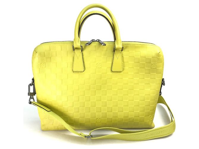 Louis Vuitton Damier Infini Shoulder Bag Yellow Light green