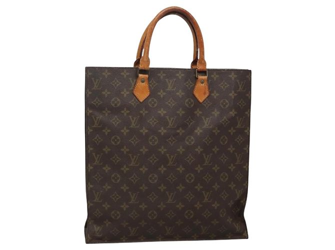 LOUIS VUITTON Sac Plat Monogram M51140 LV Auth BA4652 Monogramme