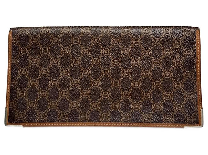 Triomphe Céline Vintage Celine Paris monogram ID holder / Card holder brown
