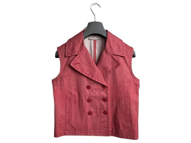 Gilet sans manches Miu Miu en coton rouge