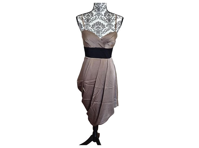 Bcbg Max Azria Kurzes Cocktailabendkleid Bcbgmaxazria Größe 2 38 M Taupe
