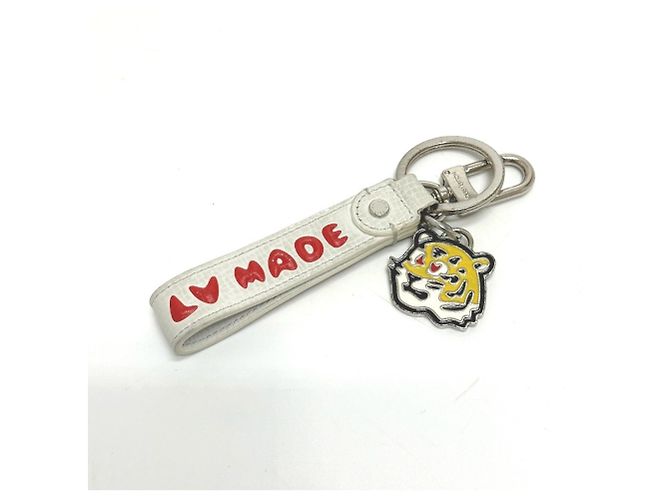 Louis Vuitton NIGO Collaboration Dragonne LV MADE Strap Bag Charm Keychain White Red
