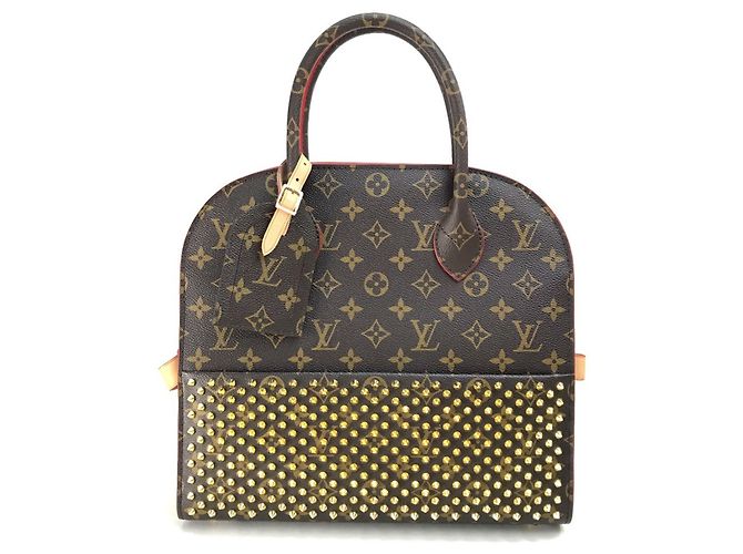 Louis Vuitton Monogram Studded Handtasche Braun Rot Monogramm