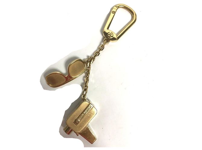 Cannes Louis Vuitton Gold Metal Keyring Golden