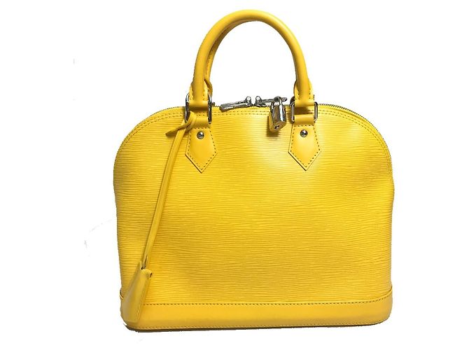 Louis Vuitton Epi Alma PM Tote Bag Yellow