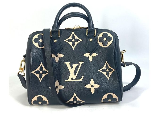 Louis Vuitton Monogram Empreinte Speedy Bandoulière 25 Handtasche Schwarz