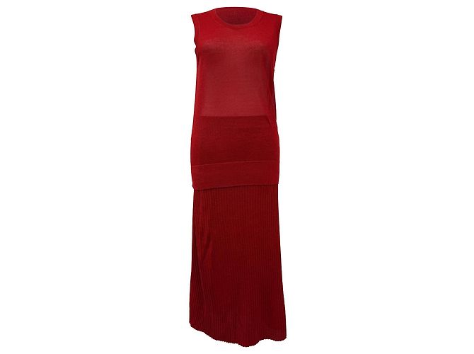Set top metallico e gonna midi Joseph in viscosa rossa