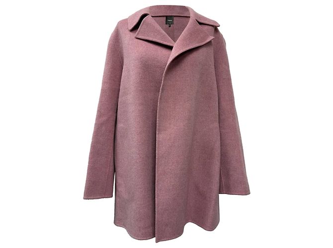 Theory Felt Coat in Pink Wool Brown