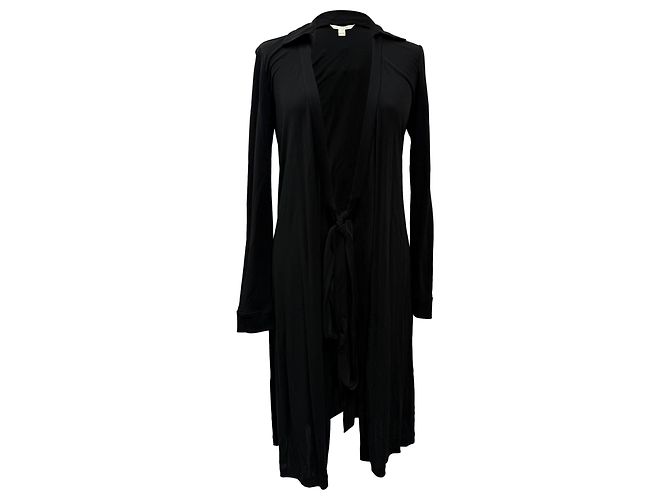 Abito nero in rayon con scollo a V, lunghezza ginocchio di Diane von Furstenberg