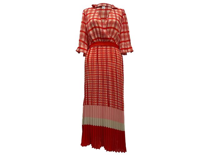 Iris & Ink Aeonium Pleated Printed Crepe Midi Dress in Multicolor Polyester Multiple colors