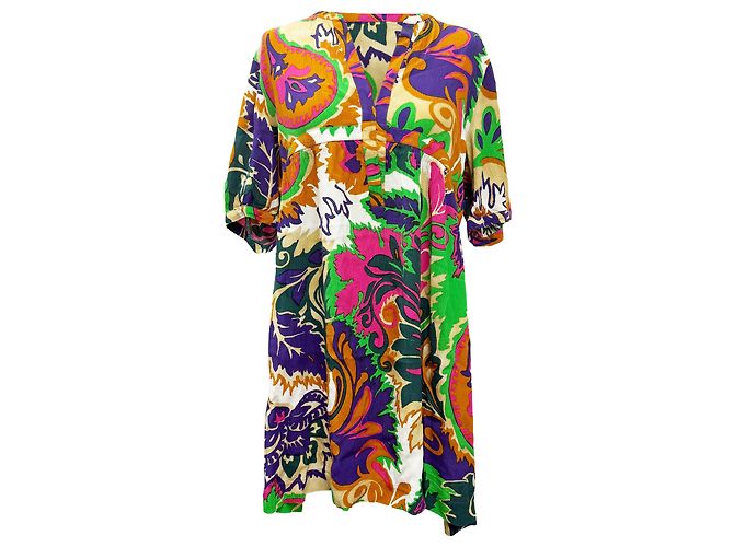 Ba&Sh Nilly Printed Gathered Mini Dress in Multicolor Viscose Multiple colors