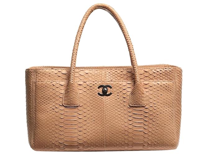 Executive Chanel Bolsa executiva em python marrom 2006 Couro