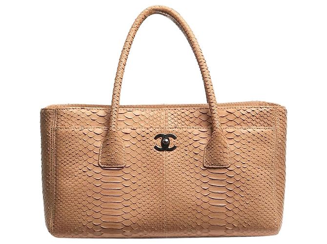 Chanel Braune Python Executive Tote Bag 2006 Leder