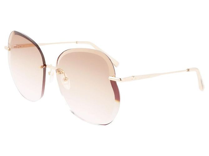 Longchamp Óculos de sol de metal dourado