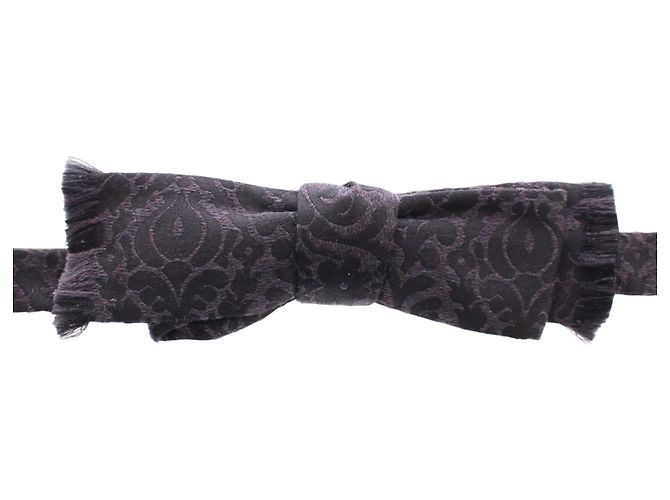 Dolce & Gabbana Grau Schwarz Wollseidenfliege