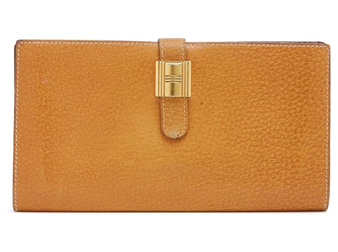 Béarn Cartera Hermès Kelly Cadenas 1995s de Cuero Natural Bearn Caramelo