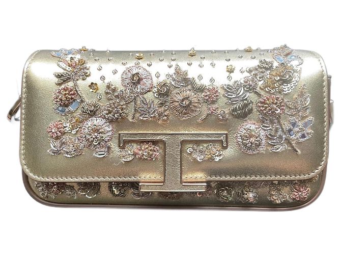 Tod's Rahul Mishra Edição Limitada Bolsa de Aba Dourada Dourado