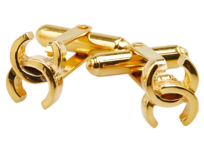 Chanel Coco Mark Mini Cufflinks Golden