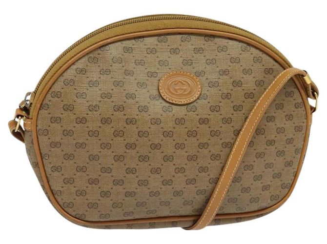 Gucci Borsa a Spalla Micro GG Supreme PVC Beige Oro 007 983 1113 Auth BA4814 D'oro