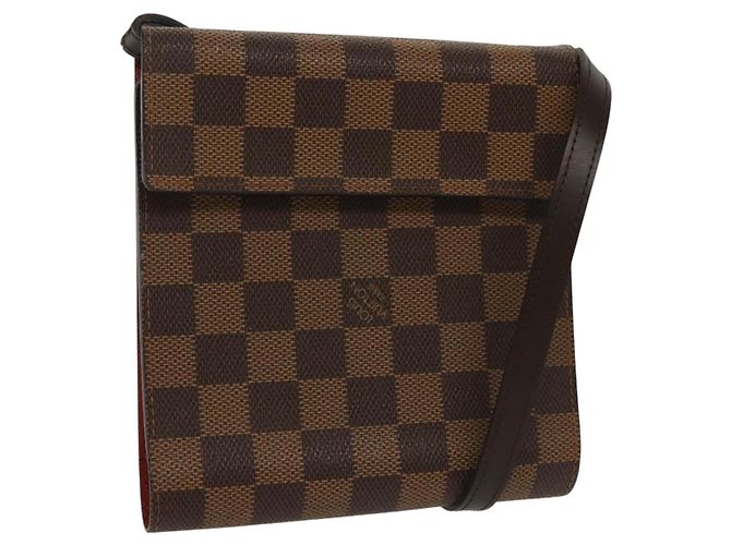 LOUIS VUITTON Custodia per CD Damier Ebene LV Auth 137117