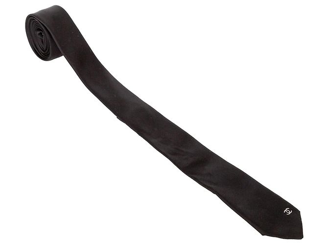 Corbata de seda Chanel Negro