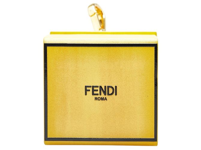 Fendi Mini Box Charm Keychain Yellow