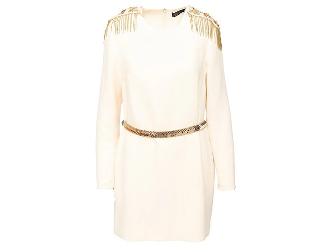 Vestido Mini Decorado Versace Fora de branco