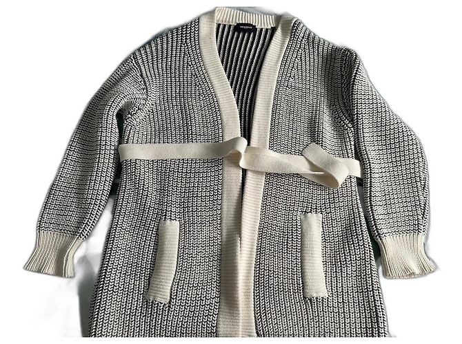 Weste The Kooples Schwarz Weiß Baumwolle Polyamid
